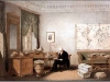 Eduard Hildebrandt (1818-1869), Alexander von Humboldt in seinem Arbeitszimmer, Aquarell, 1848.