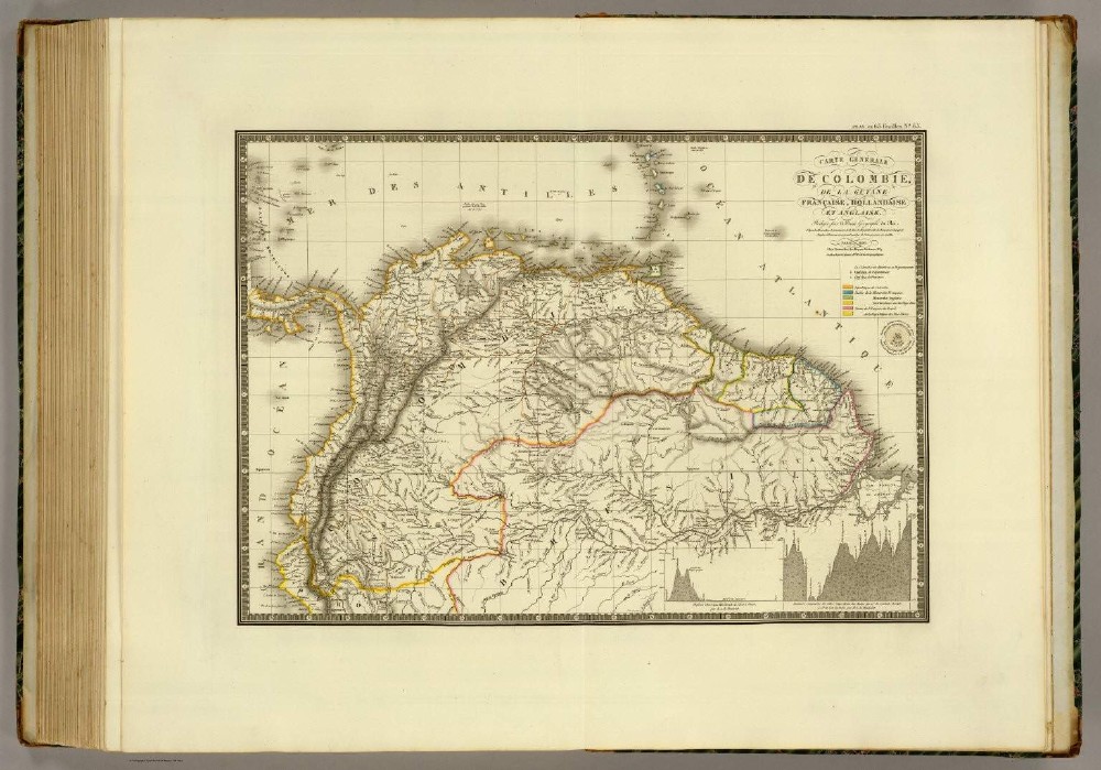 Carte generale de Colombie, de la Guyane Francaise, Hollandaise et Anglaise
